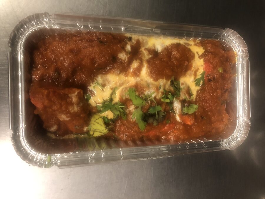 Creamy Simla curry, finished with a swirl of cream and coriander